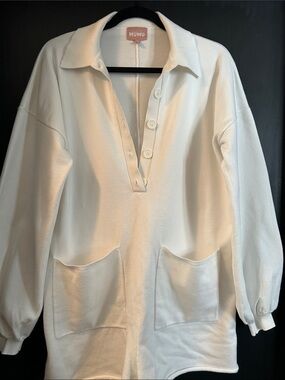 Show me your MuMu Cream Button-Front Romper